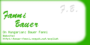 fanni bauer business card